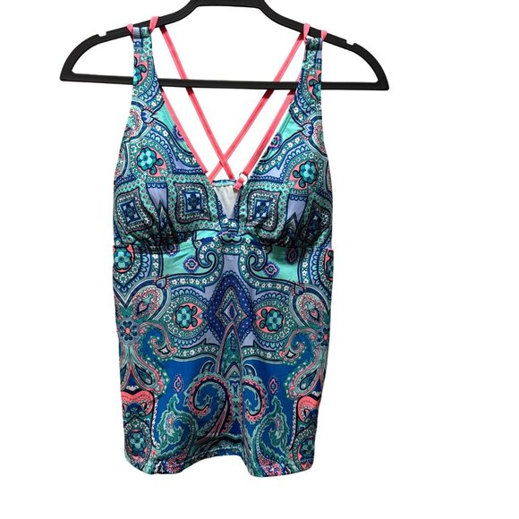 Alex Marie Womens Paisley Print Swimsuit Set With Skirt Bottoms Size 10-12 - Picture 2 of 8